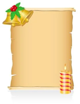 Vintage christmas blank scroll vector illustration 스톡 일러스트