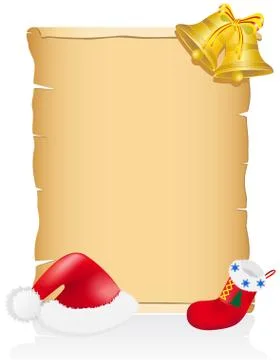 Vintage christmas blank scroll vector illustration Illustrazione stock