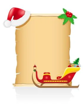 Vintage christmas blank scroll vector illustration Illustrazione stock