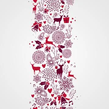 Vintage christmas elements seamless pattern background. eps10 file. イラスト素材