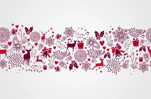 Vintage christmas elements seamless pattern background. eps10 file. Stockillustratie