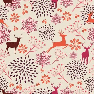 Vintage christmas elements seamless pattern background. eps10 file. イラスト素材