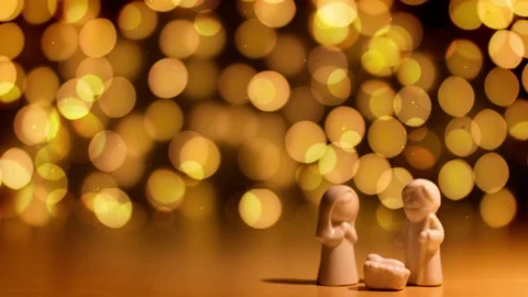 Vintage Christmas Nativity Background Stock Footage 80893027