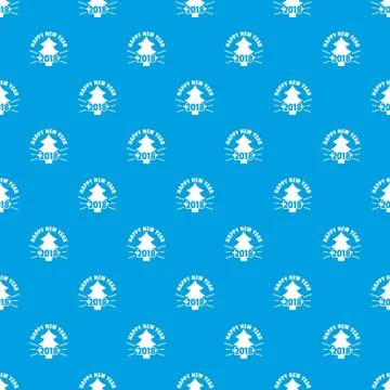 Vintage christmas tree pattern seamless blue Illustrazione stock