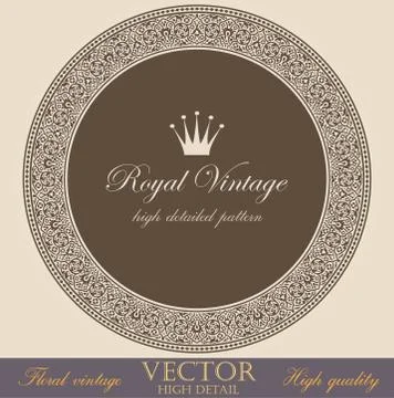 Vintage circle border design elements collection.  vector floral ornament. イラスト素材