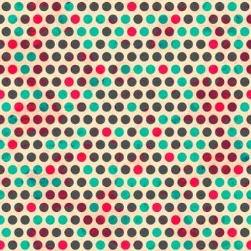 Vintage circle seamless pattern with grunge effect Stock Illustration