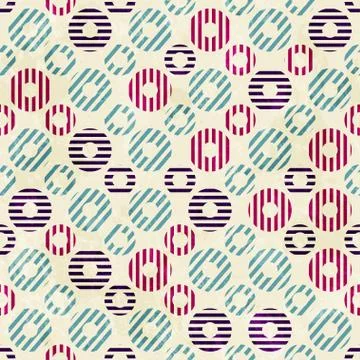 Vintage circle seamless pattern with paper effect Stock Illustration