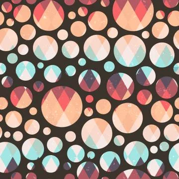 Vintage circles seamless pattern Stock Illustration