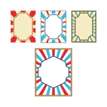 Vintage circus carnival frames and borders collection Stock Illustration