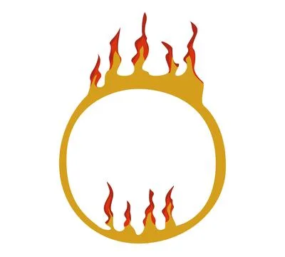 Vintage circus fire ring, vector illustration. Simple flat style, isolated. Stock Illustration