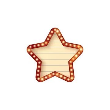 Vintage circus frame or label in the shape of a five-pointed star. Stock Illustration