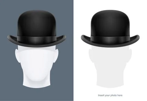 Vintage classic bowler hat. Vector illustration. Stock-Illustration