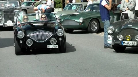 Vintage Classic British Oldtimer Rally, Switzerland, Schweiz Stock Footage 7753372