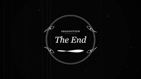 Vintage classic silent movie title card featuring The End Stock Footage 342683653