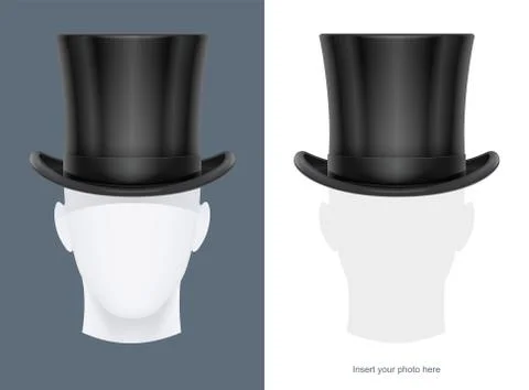 Vintage classic top hat. Vector illustration. Illustrazione stock