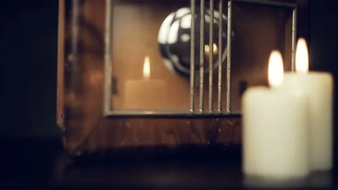 Vintage clock and candle pendulum Stock Footage 108170932