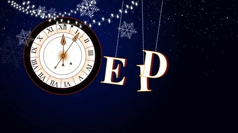 Vintage clock and Eid snowflakes on midnight background animation Vídeo Stock 329507168