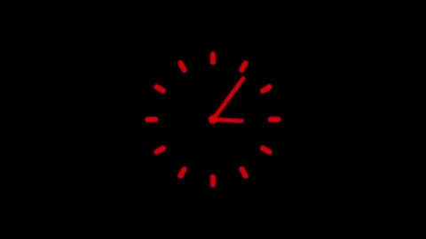 Vintage Clock Animation Loop, Minimalist clock icon with white hands and ma.. Stock Footage 307868548