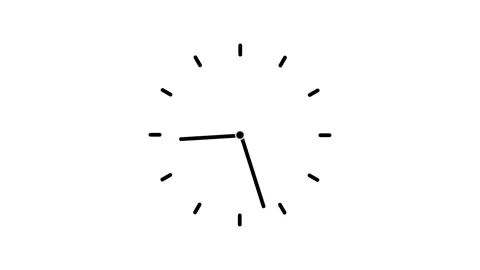 Vintage clock animation Loop, Minimalist clock icon animated video Stock Footage 312459069