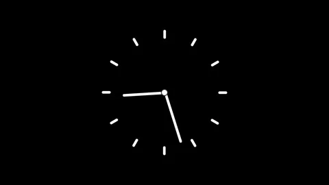 Vintage clock animation Loop, Minimalist clock icon animated video Stock Footage 312459089