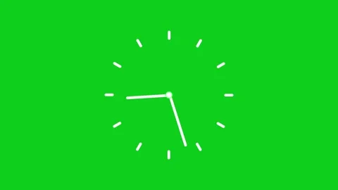 Vintage clock animation Loop, Minimalist clock icon animated video Stock Footage 312459101