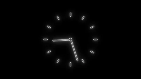 Vintage clock animation Loop, Minimalist clock icon animated video Stock Footage 312459127