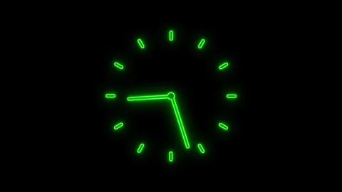 Vintage clock animation Loop, Minimalist clock icon animated video Stock Footage 312459144