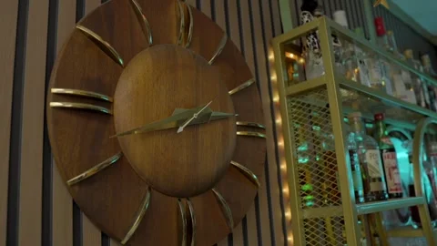 Vintage clock at a bar Stock Footage 275188798