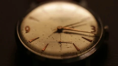 Vintage clock in a dark environment Stock Footage 83861929