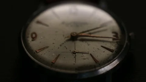 Vintage clock in a dark environment Stock Footage