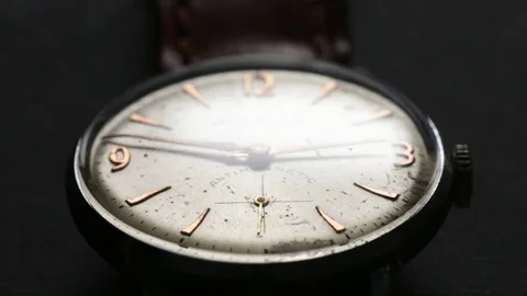 Vintage clock in a dark environment Stock Footage 83861959