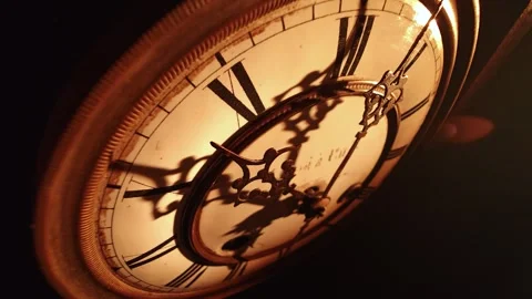 Vintage clock hands moving slowly Stock Footage 340030512