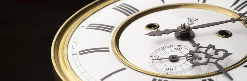 Vintage Clock with Hands Stock Photos