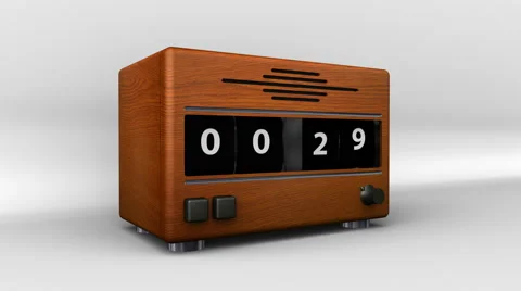 	Vintage Clock Radio Countdown Stock Footage 997719