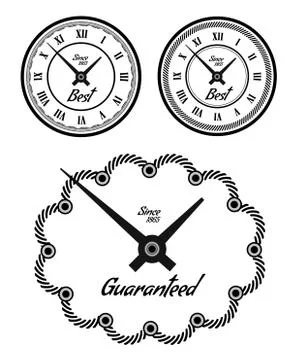 Vintage clock set Stock Illustration