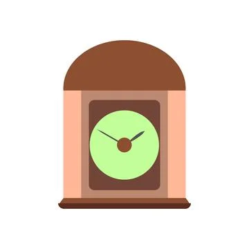 Vintage clock time vector isolated white face watch. Retro clock illustration Stock Illustration
