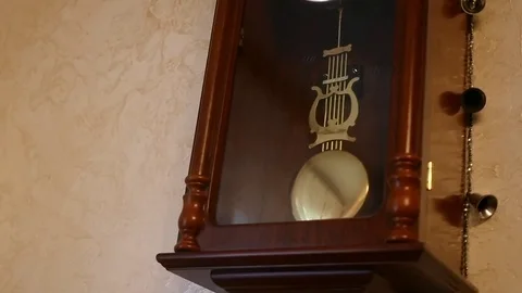 Vintage clock on the wall Video stock 81540483