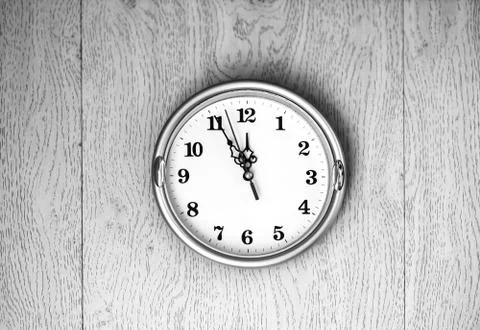 Vintage clock on the wall texture background Stock Photos