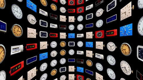 Vintage clocks pattern Stock Footage 294097876