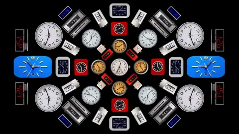 Vintage clocks pattern Stock Footage 294100195
