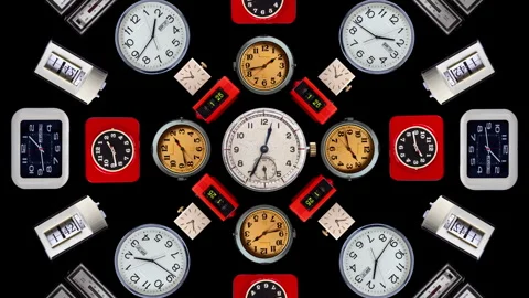 Vintage clocks pattern Stock Footage 294100794