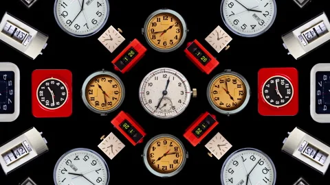 Vintage clocks pattern Stock Footage 294101656