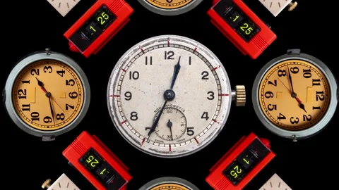 Vintage clocks pattern Stock Footage 294102126