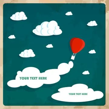 Vintage clouds background with place for your text Illustrazione stock