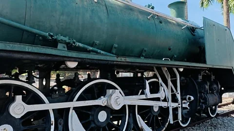 Vintage Coal-Powered Locomotive from British Malaya Era Stock Footage 320868053
