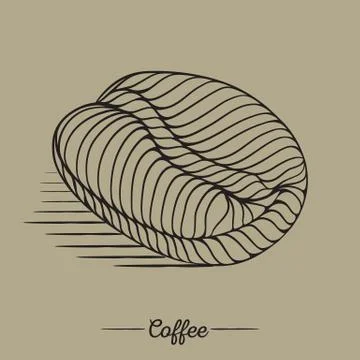 Vintage coffee bean Stock Illustration