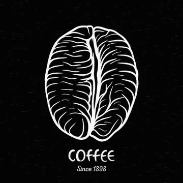 Vintage coffee bean Stock Illustration