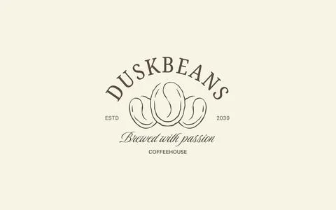Vintage Coffee Bean Logo Vector Template For Coffeehouse Identity Stock Illustration