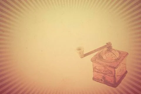 Vintage  coffee grinder background Stock Illustration