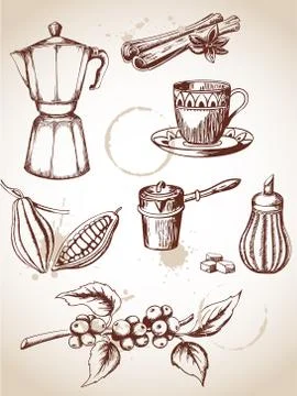 Vintage coffee Stock Illustration